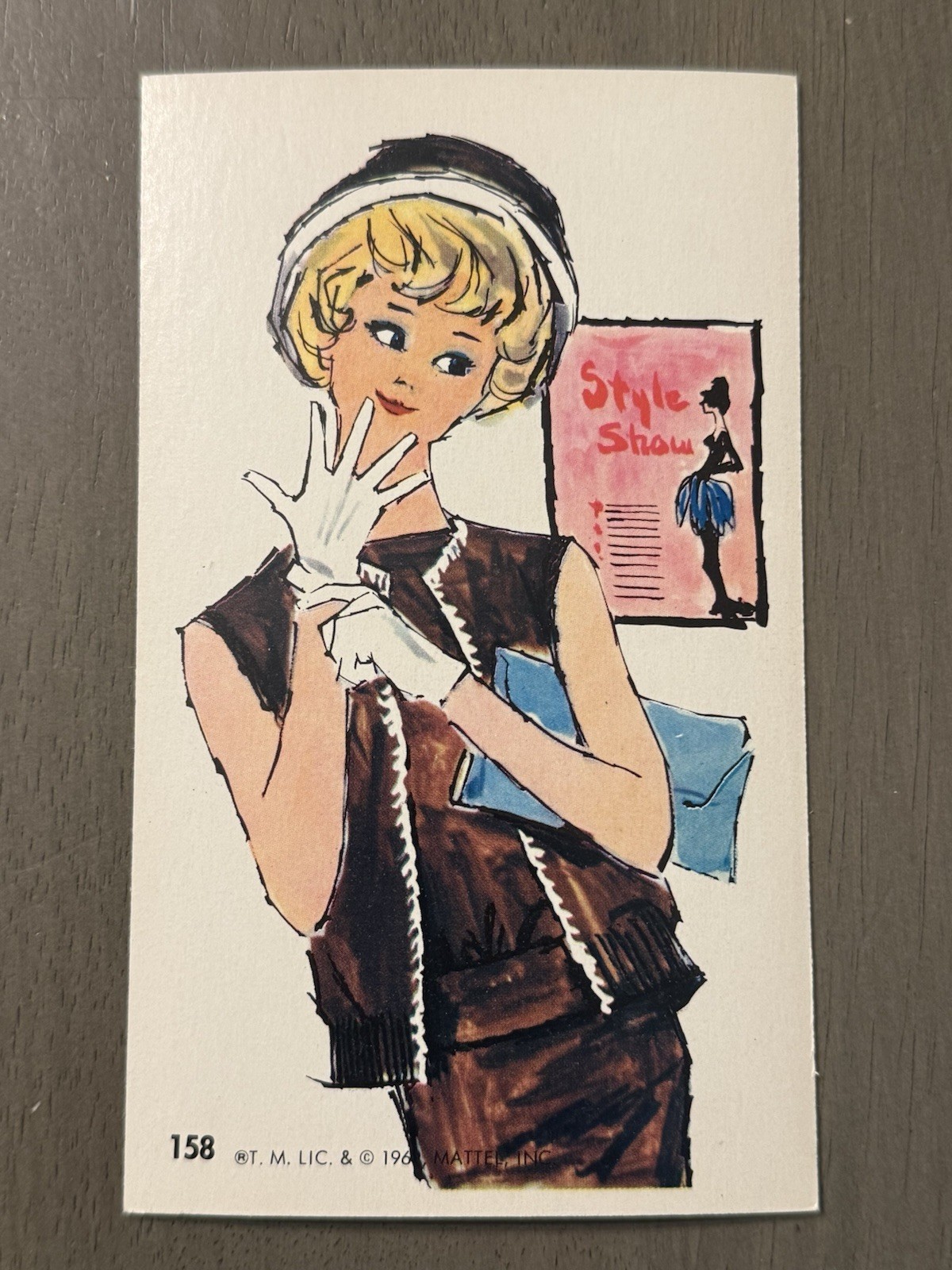 RARE 1962 MATTEL DYNAMIC TOY JUMBO BARBIE CARD #158