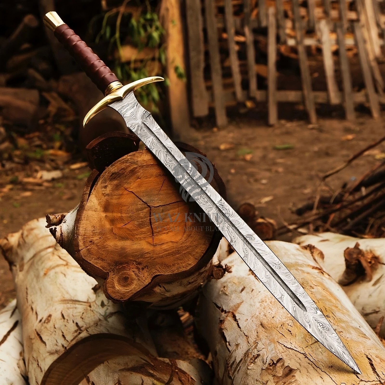 Custom Handmade Sword Damascus Knight Templar Sword Medieval Sword Single Handed