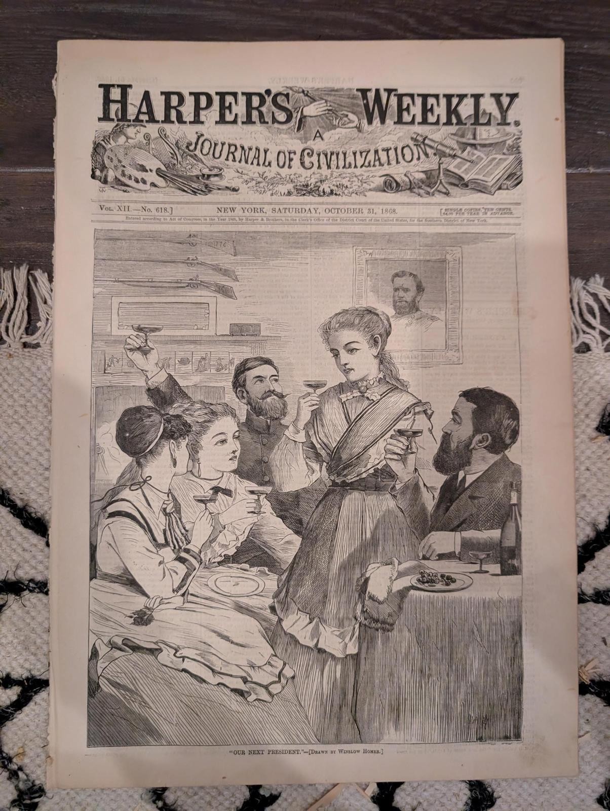 Harper’s Weekly – October 31, 1868 – Winslow Homer “Our Next President” • Chicag