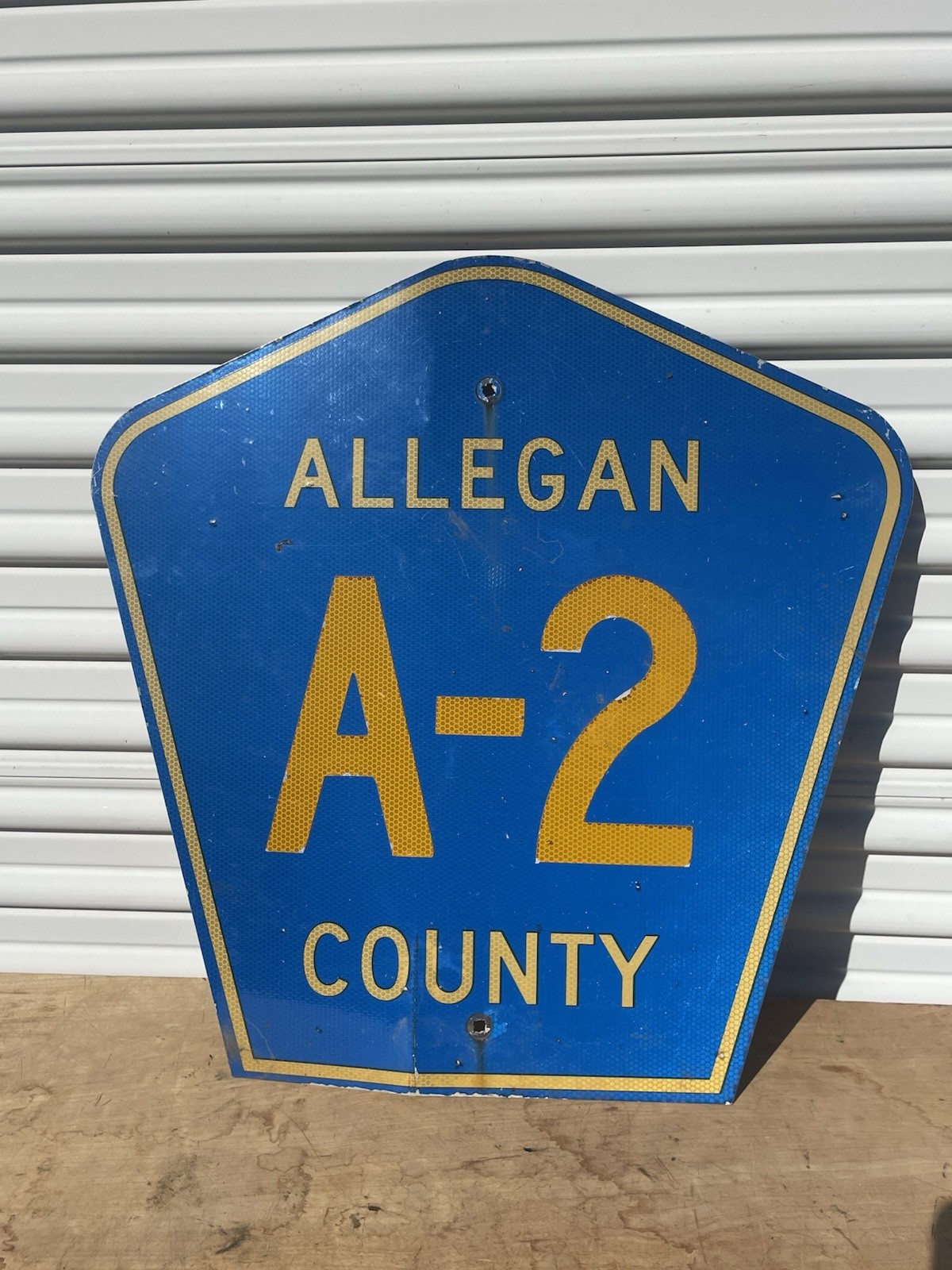 Vintage Allegan MI A-2 METAL SIGN COOL PIECE