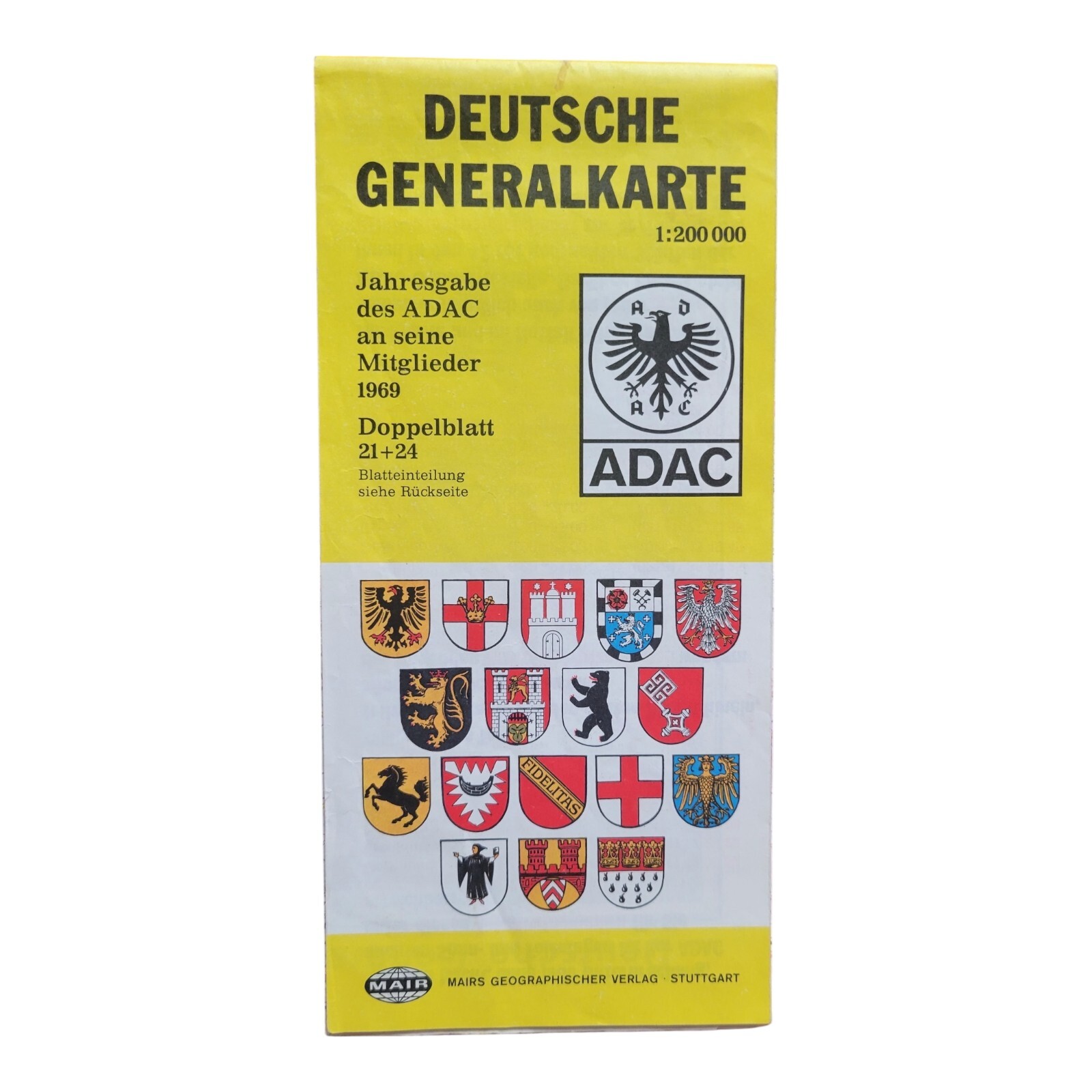 1960s ADAC Automobile Club Association Germany Map Tourist Information