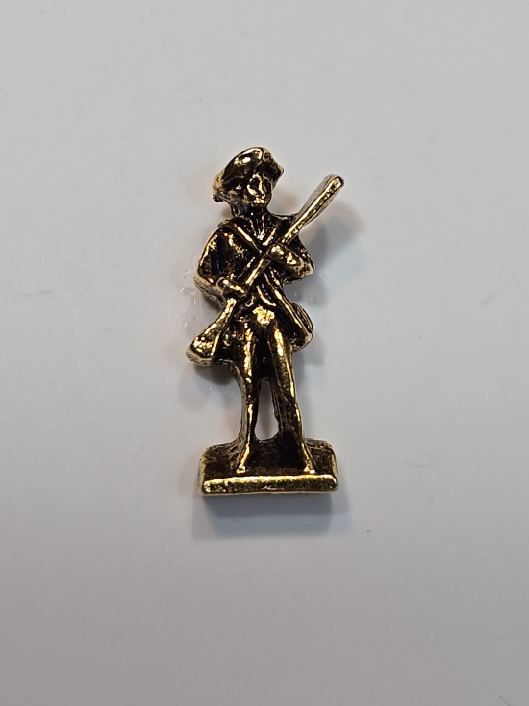 Minute Man Tie Tack Lapel Pin American Revolution Gold Color 3-D Very Very Small