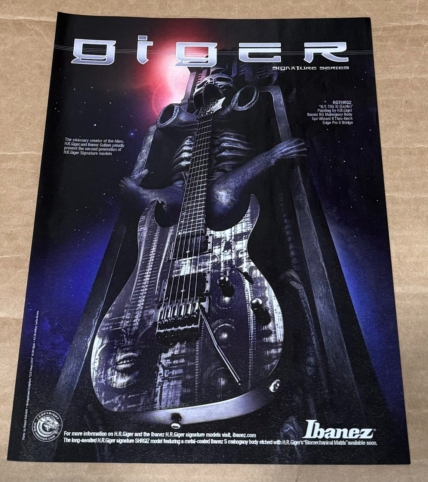 Ibanez Guitars - H.R. GIGER Signature Series - NY City - RGTHRG2 - 2007 Print Ad