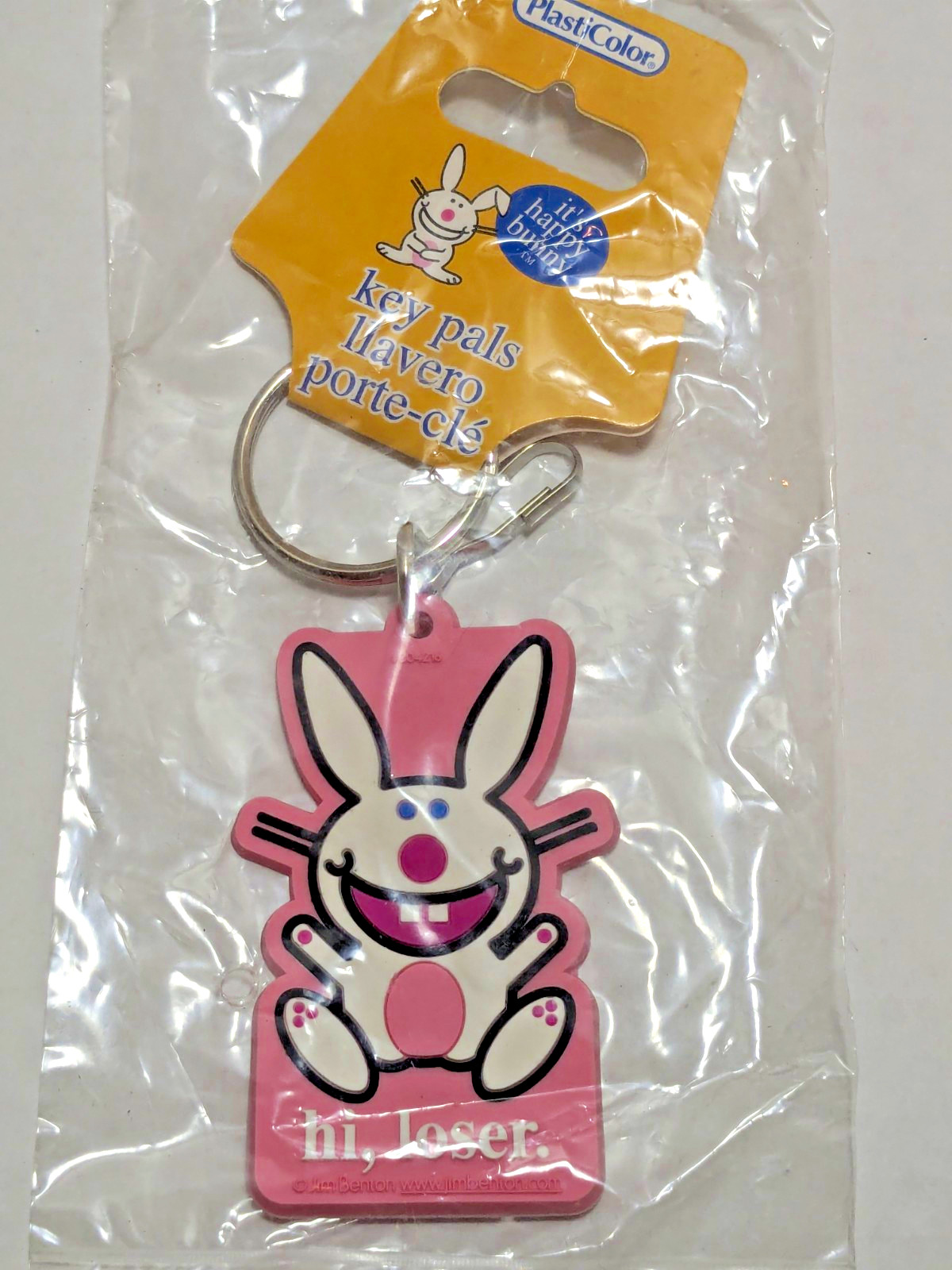 Vintage Y2K It's Happy Bunny Hi Loser Keychain PlastiColor Key Pal NIP New