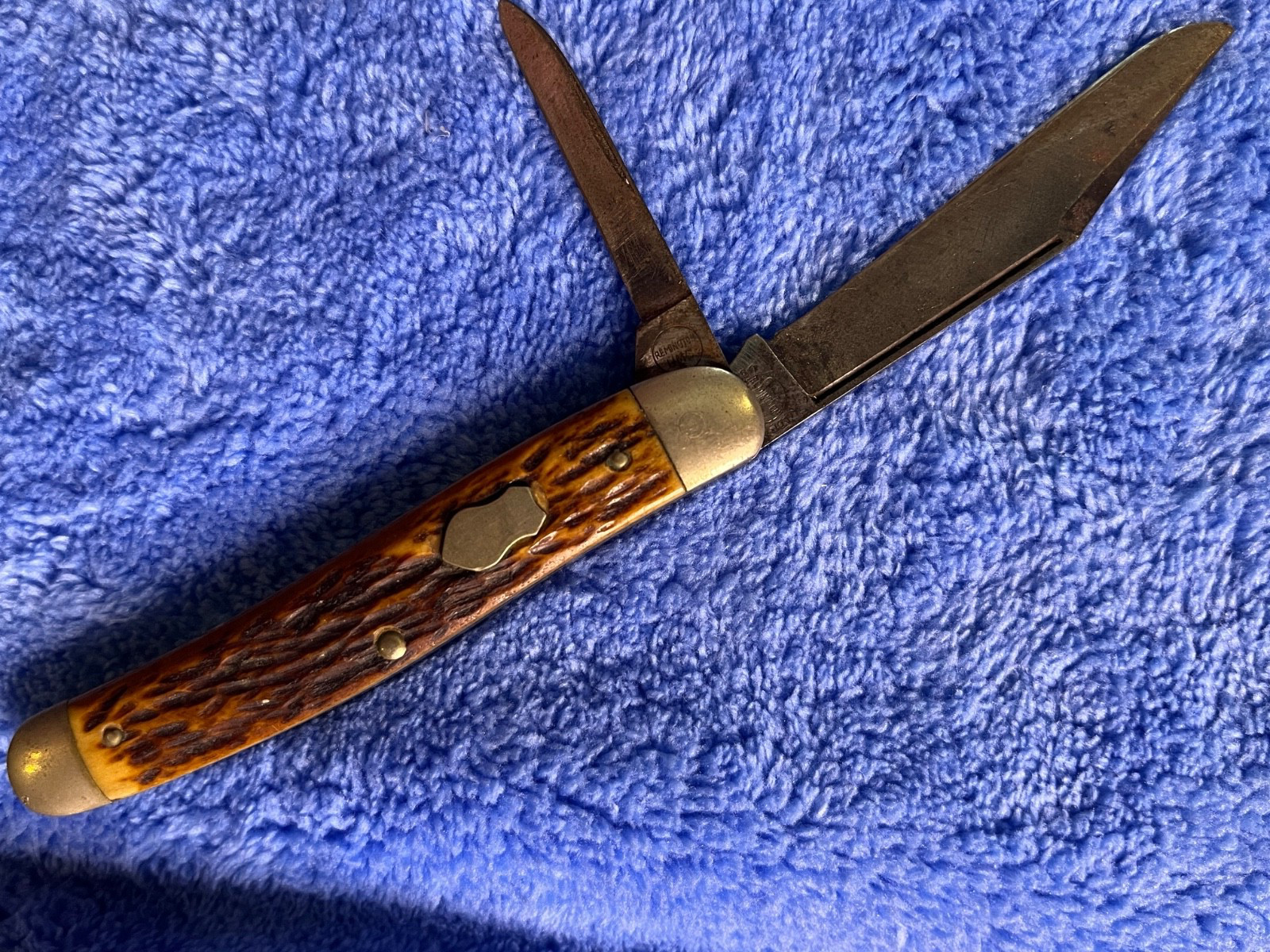 Antique Remington UMC Pocket Knife USA Jigged Bone 2 Blade Serpentine Jack 