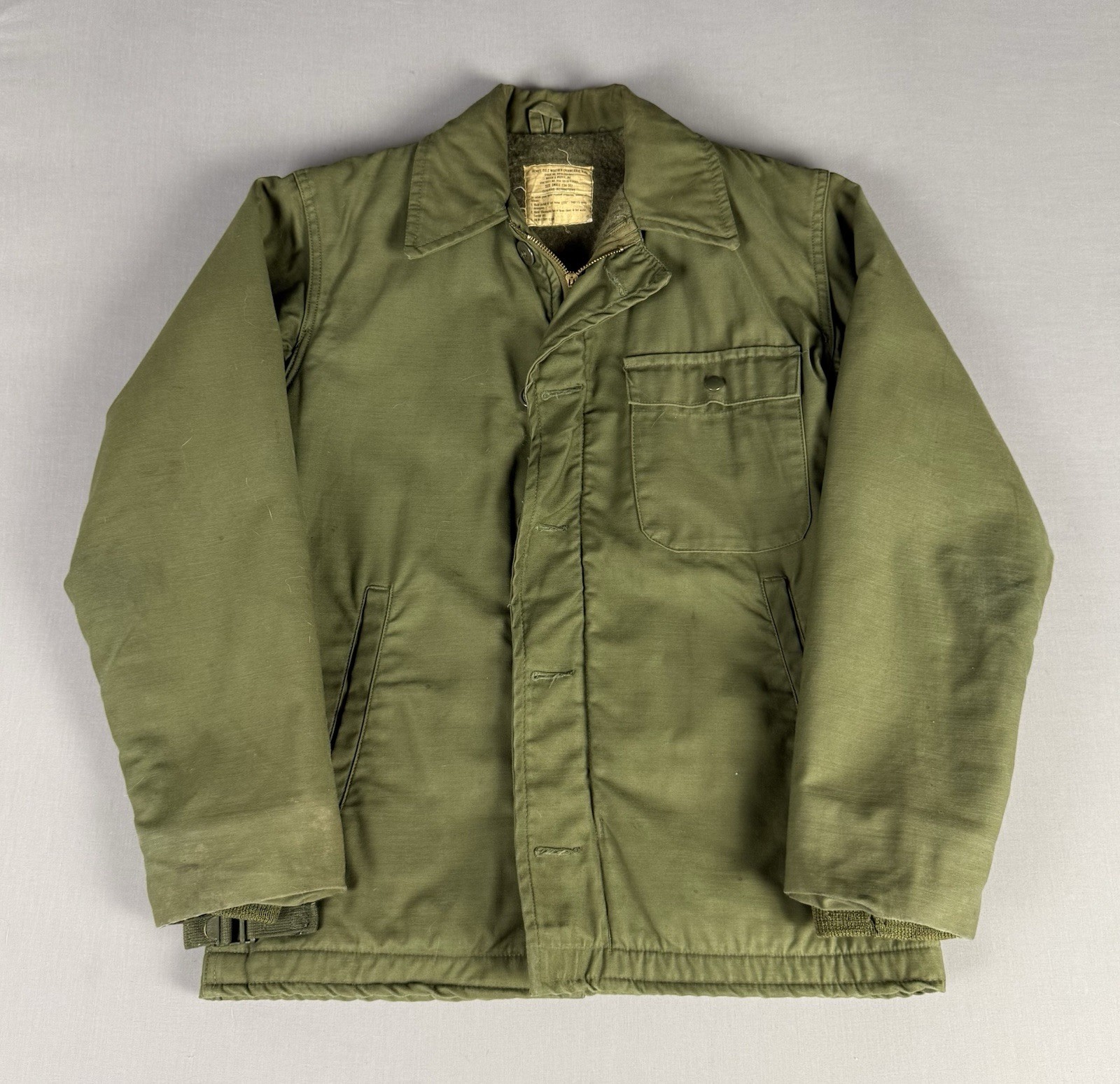 VINTAGE 1968 A2 Deck Jacket Size Small Vietnam War Military Utility Navy STENCIL