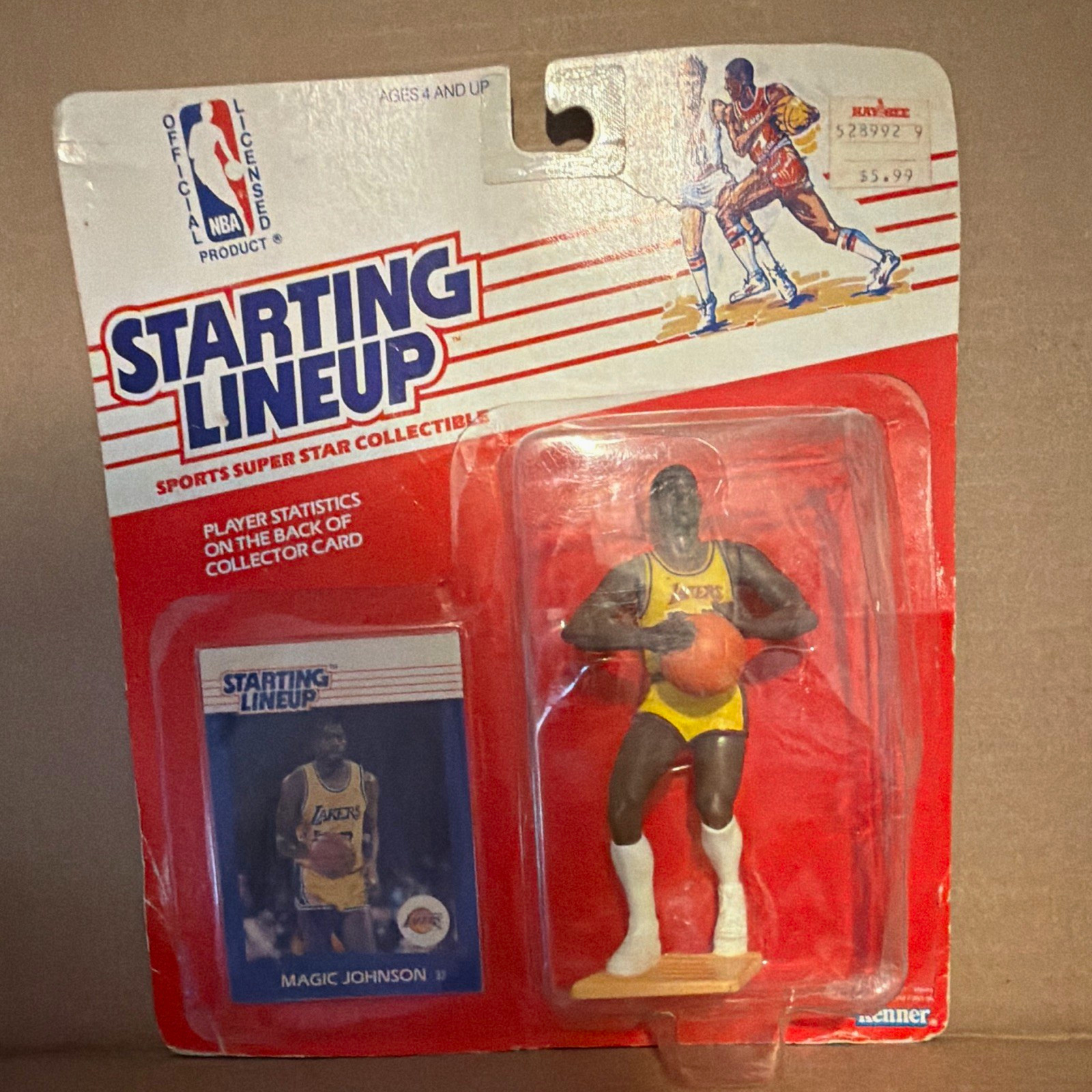 Magic Johnson Kenner Starting Lineup Lakers Figure w/ Collector Card 1988