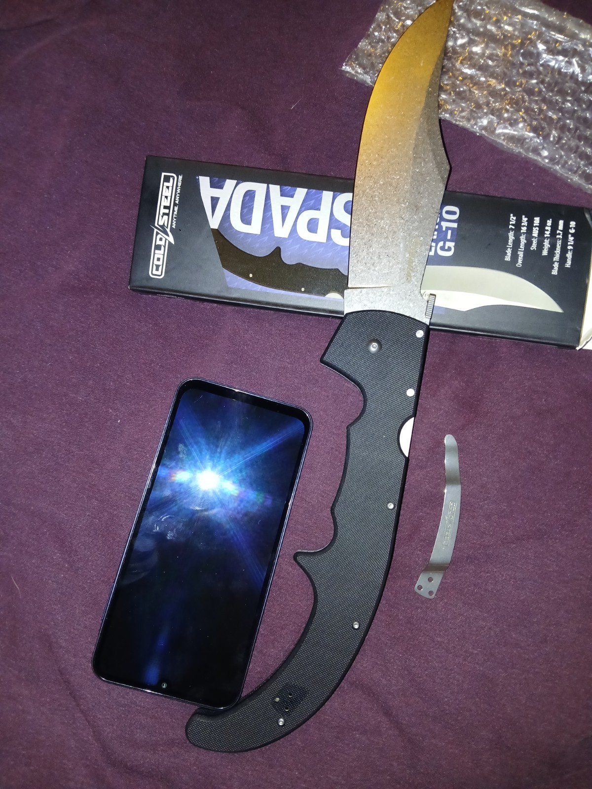 Cold Steel Espada Xl Aus10a Black G10 Folding Knife Pocketknife