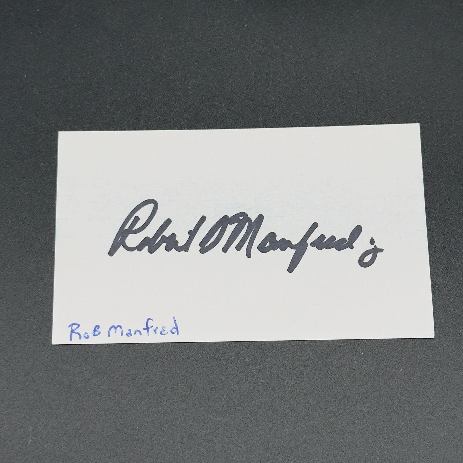 Rob Manfred Signed 3x5 Index Card - MLB Baseball - TTM Authentic Autograph