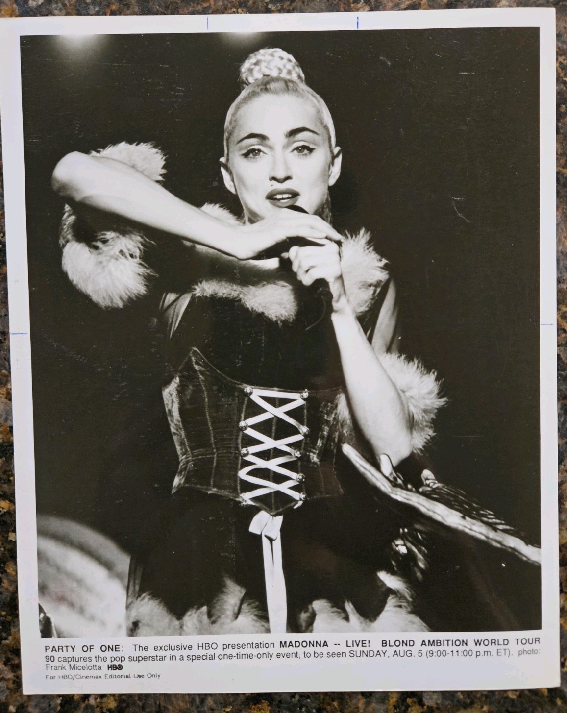 Madonna 1990 Press Realese HBO 8x10 Vintage Original Photo RARE world tour 1990