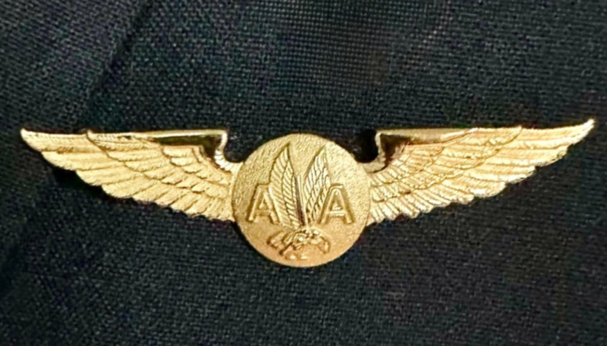 Vtg American Airlines Gold Tone Crew WINGS Flight Attendant Stewardess 1980s