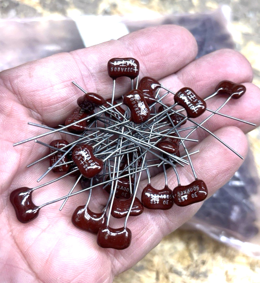 20 lot  NOS Vintage 30 pf 500v Silver Mica Capacitors  For Radio Repair 20 lot