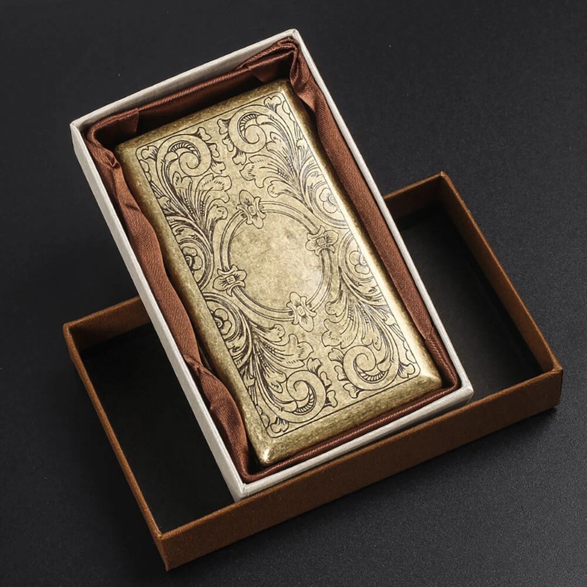 Retro Bronze Metal Cigarette Case Holder Box For King Size or 20\'s Cigarettes US Retro Bronze Metal Cigarette Case Holder Box For King Size or 20\'s Cigarettes US