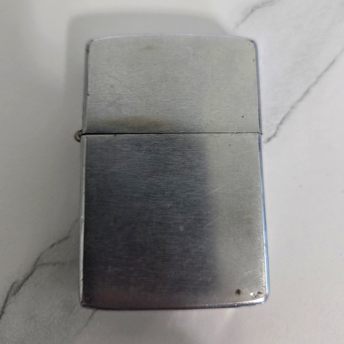 Vintage 1974 Zippo Lighter - Brushed Chrome - 4/4 Slash Bottom Stamp - For Parts
