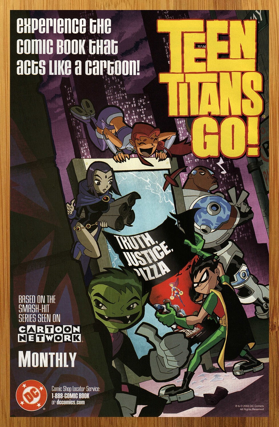 2003 DC Comics Teen Titans Go Vintage Print Ad/Poster Cartoon Network Promo Art