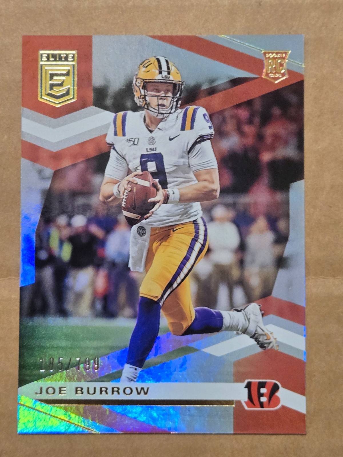 2020 PANINI DONRUSS ELITE HOLO #102 JOE BURROW RC BENGALS #185/799 rookie card
