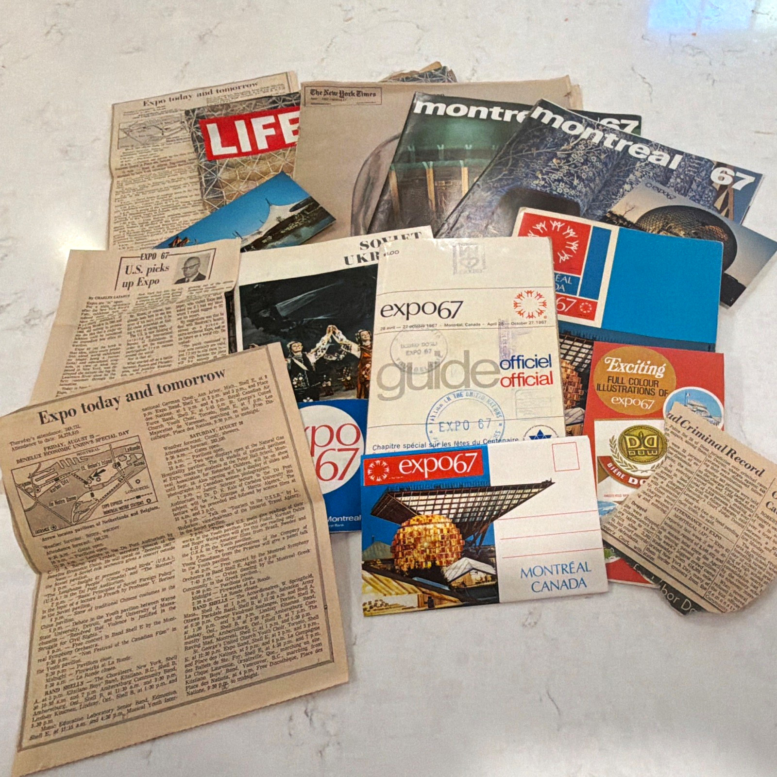 1967 Montreal Expo Magazine Maurice Richard Gordie Howe Stamped Passport Lot 14