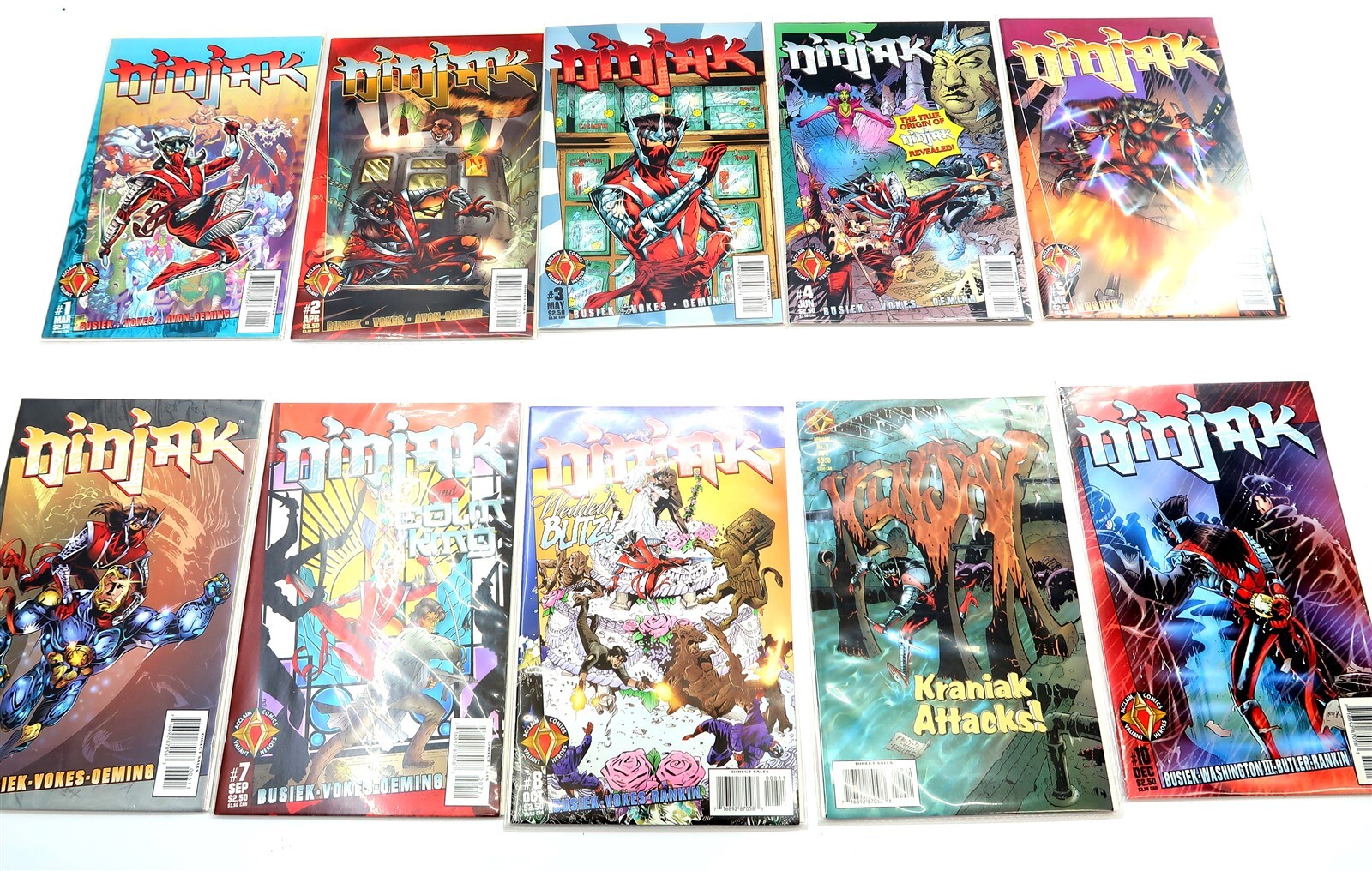 NINJAK Acclaim / Valiant Comics 1-10 Run Lot from 1997 Volume 2 Series