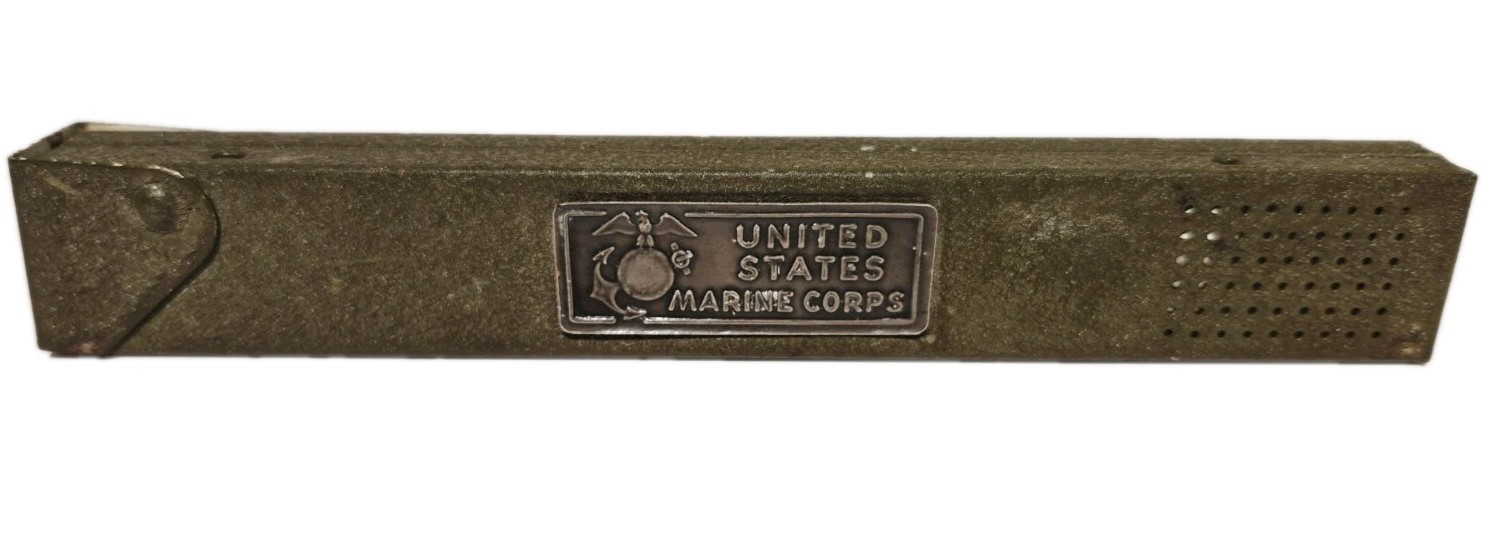 VINTAGE US ARMY MARINE CORPS METAL TOOTHBRUSH HOLDER WW11 2 - 