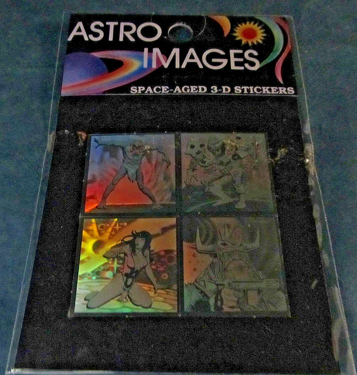 Vintage 1980's Astro Images Sci-Fi Space woman 3-D Hologram Foil sticker pack
