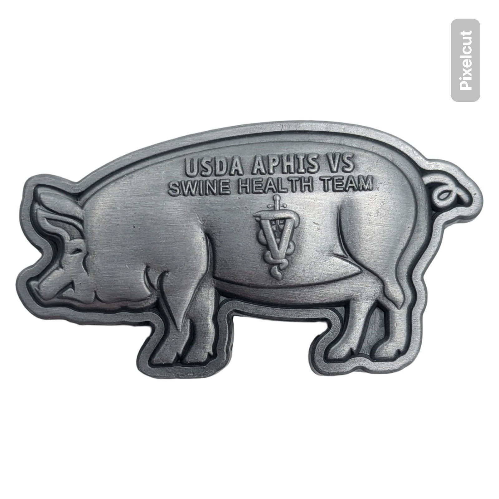 USDA APHIS VS Swine Health Team Pig American Flag Challenge Coin Metal