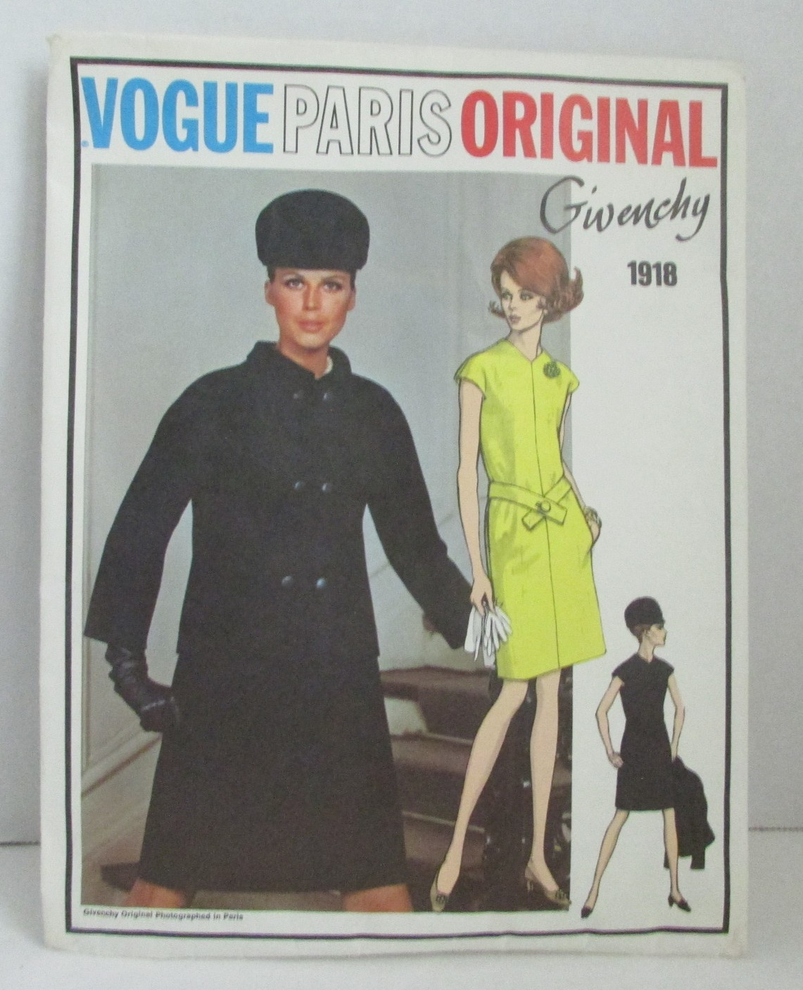 VINTAGE 60's Vogue Paris Original Givenchy 1918 Dress & Jacket Sz 14