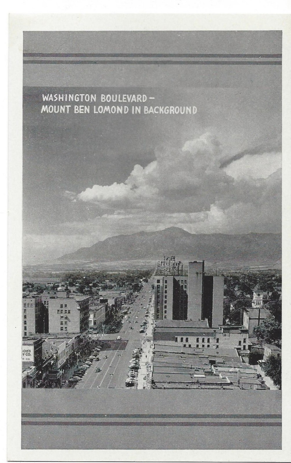Washington Boulevard, Ogden, Mount Ben Lomond, Utah, Vintage Unused Postcard