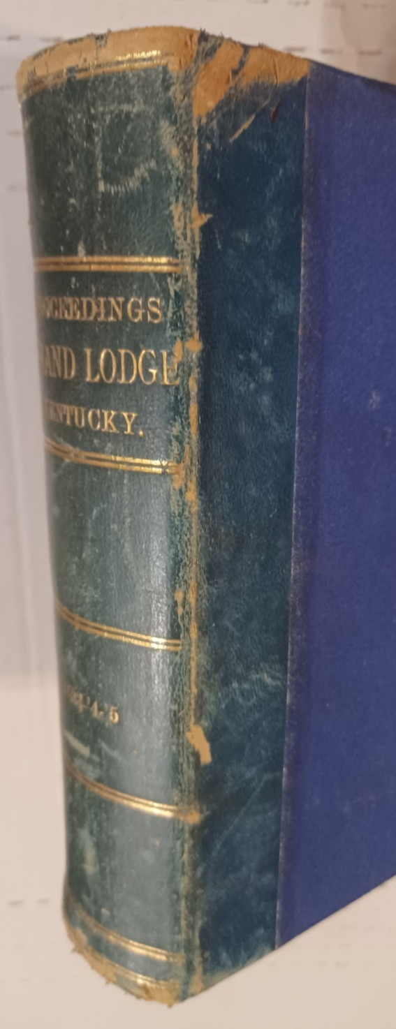 1853-1855 Proceedings of the Grand Lodge of Kentucky, rare Masonic book