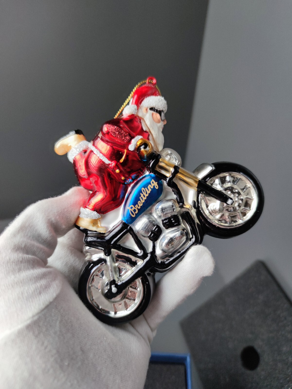 Breitling COLLECTORS Christmas Bauble Ornament - Santa on motorcycle