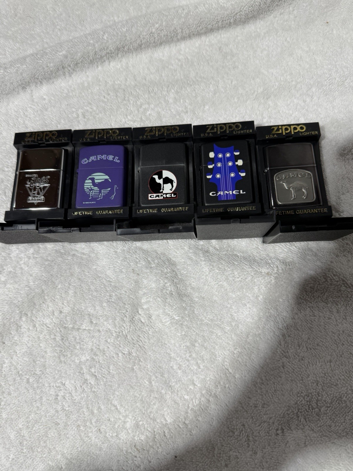 Lot Of 5 Camel Guitar Day & Night Smokin Joe Racing Vintage Zippo Lighter New