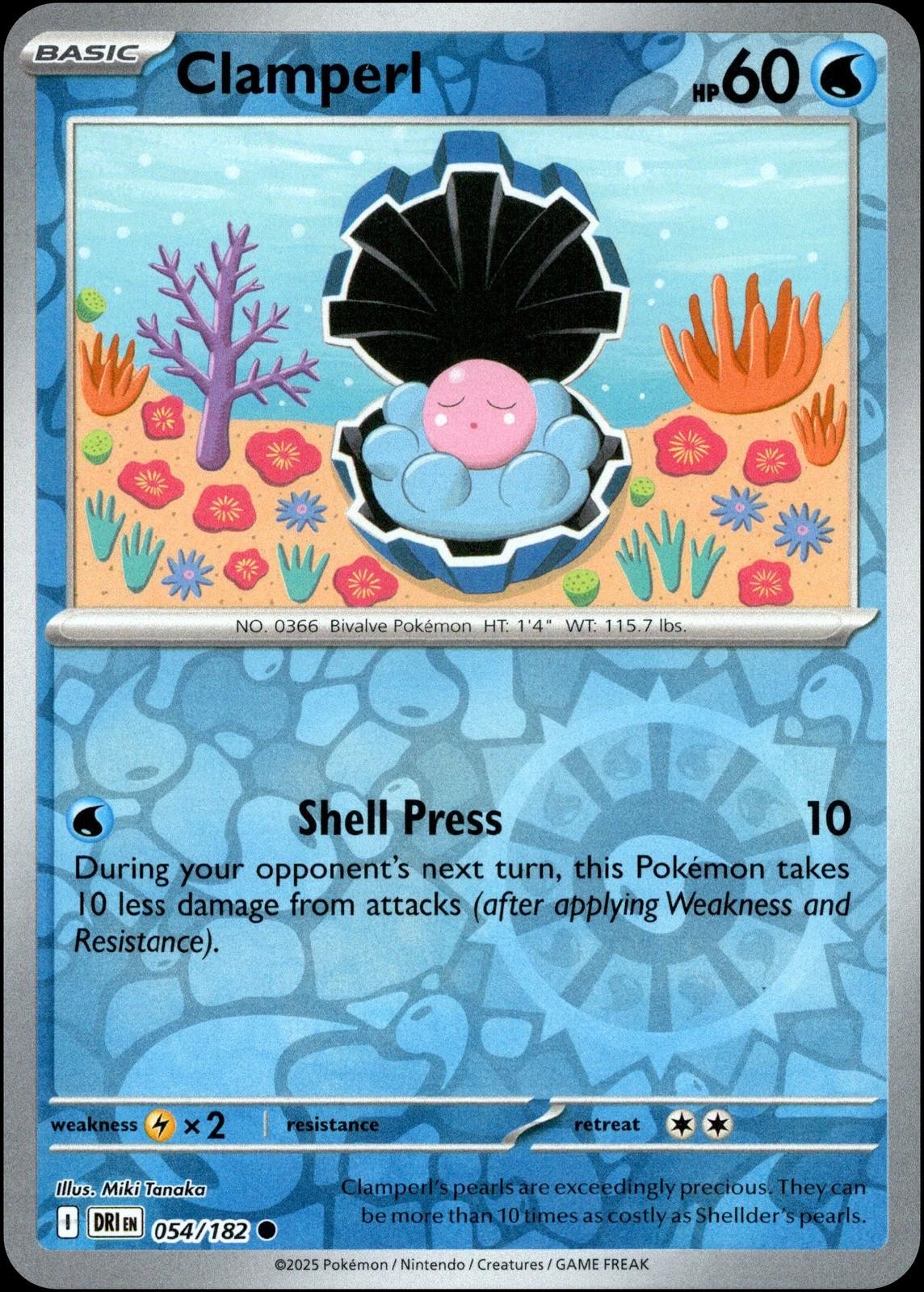 Clamperl Reverse Holofoil DRI 054/182 C NM
