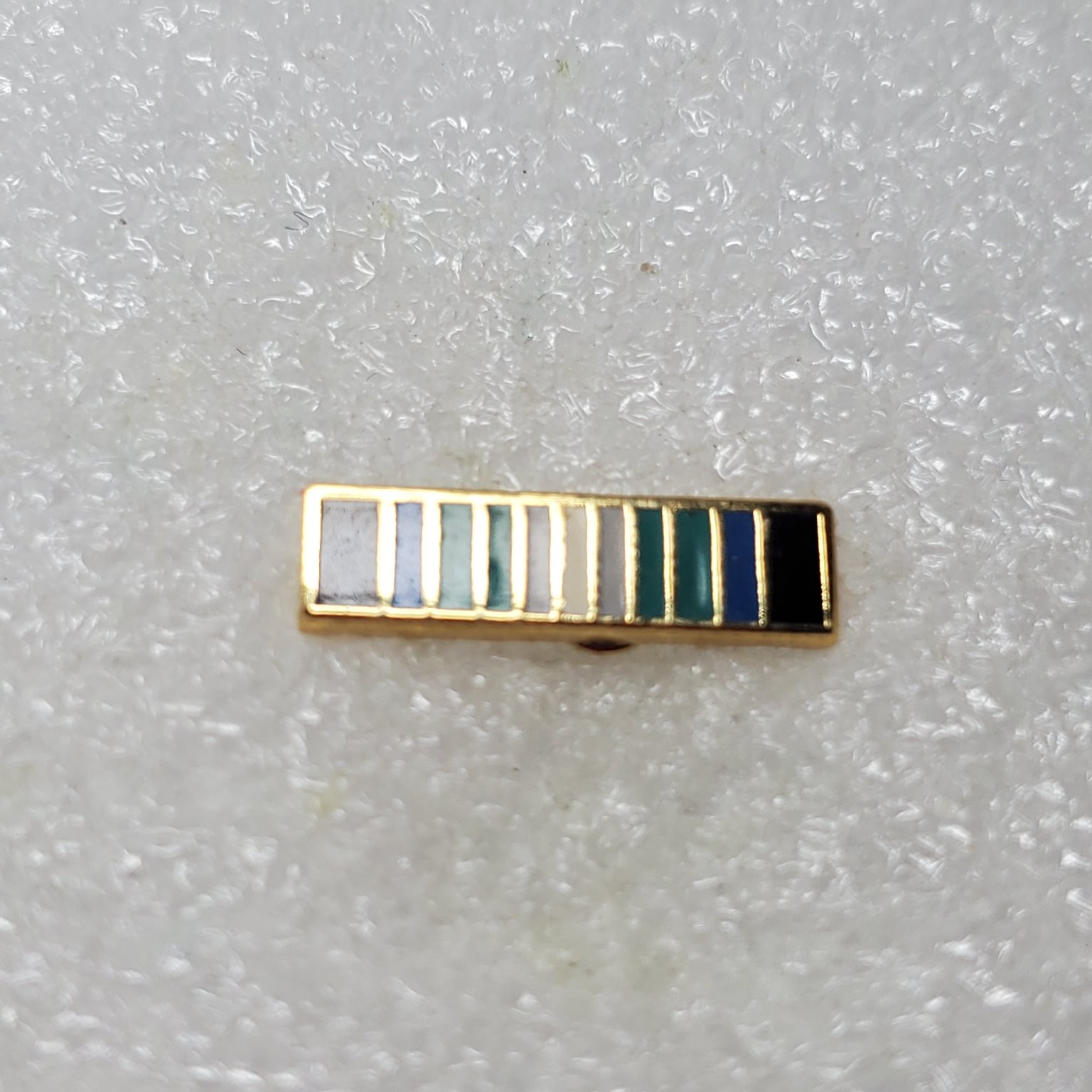 Air Force Antarctica Military Ribbon Bar Pin Multi-Color Gold Tone Clutch Back
