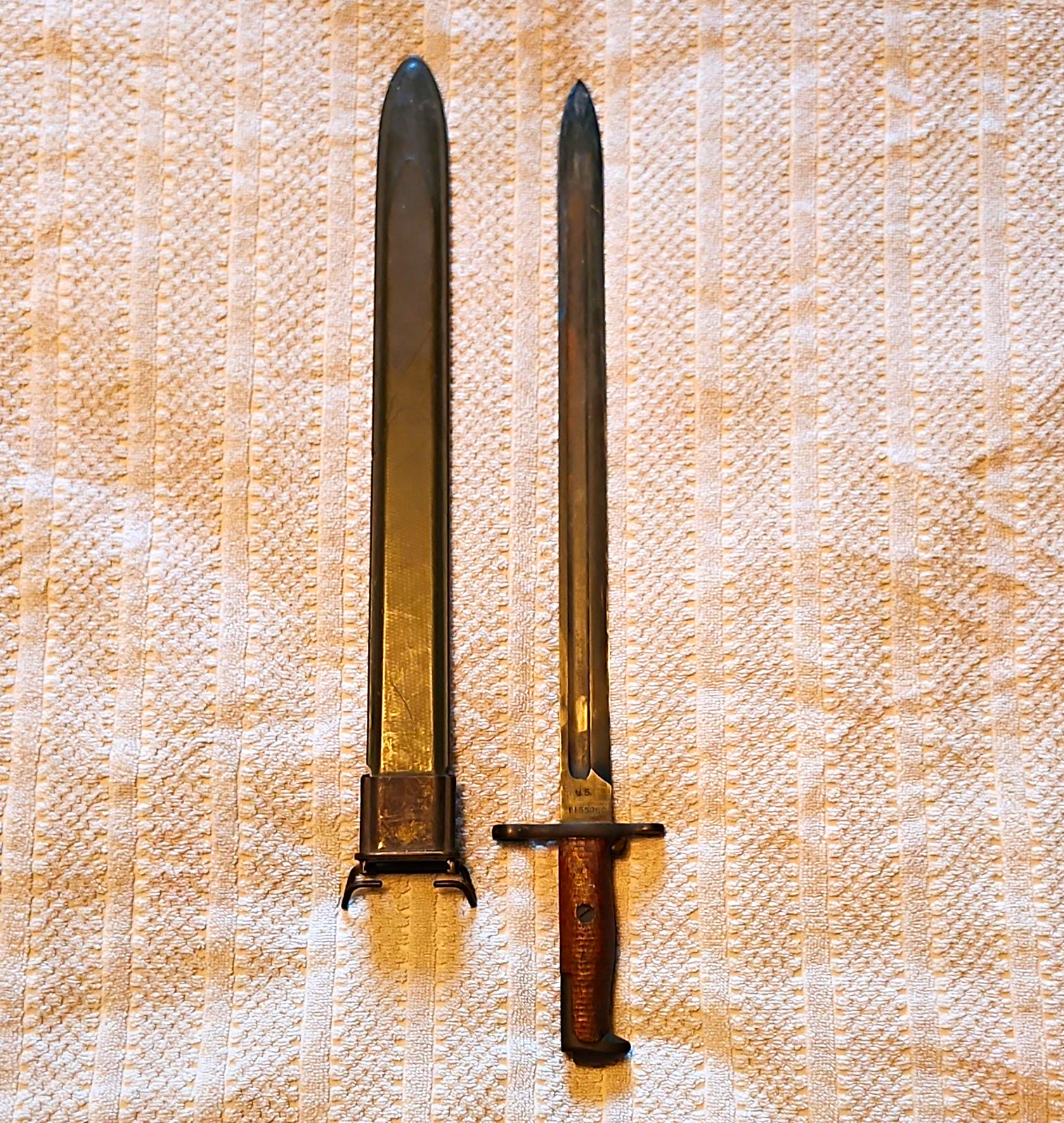 Vintage M1905 Rare SA1921 16in Bayonet & Scabard IMPERFECTIONS NOTED IN PHOTOS