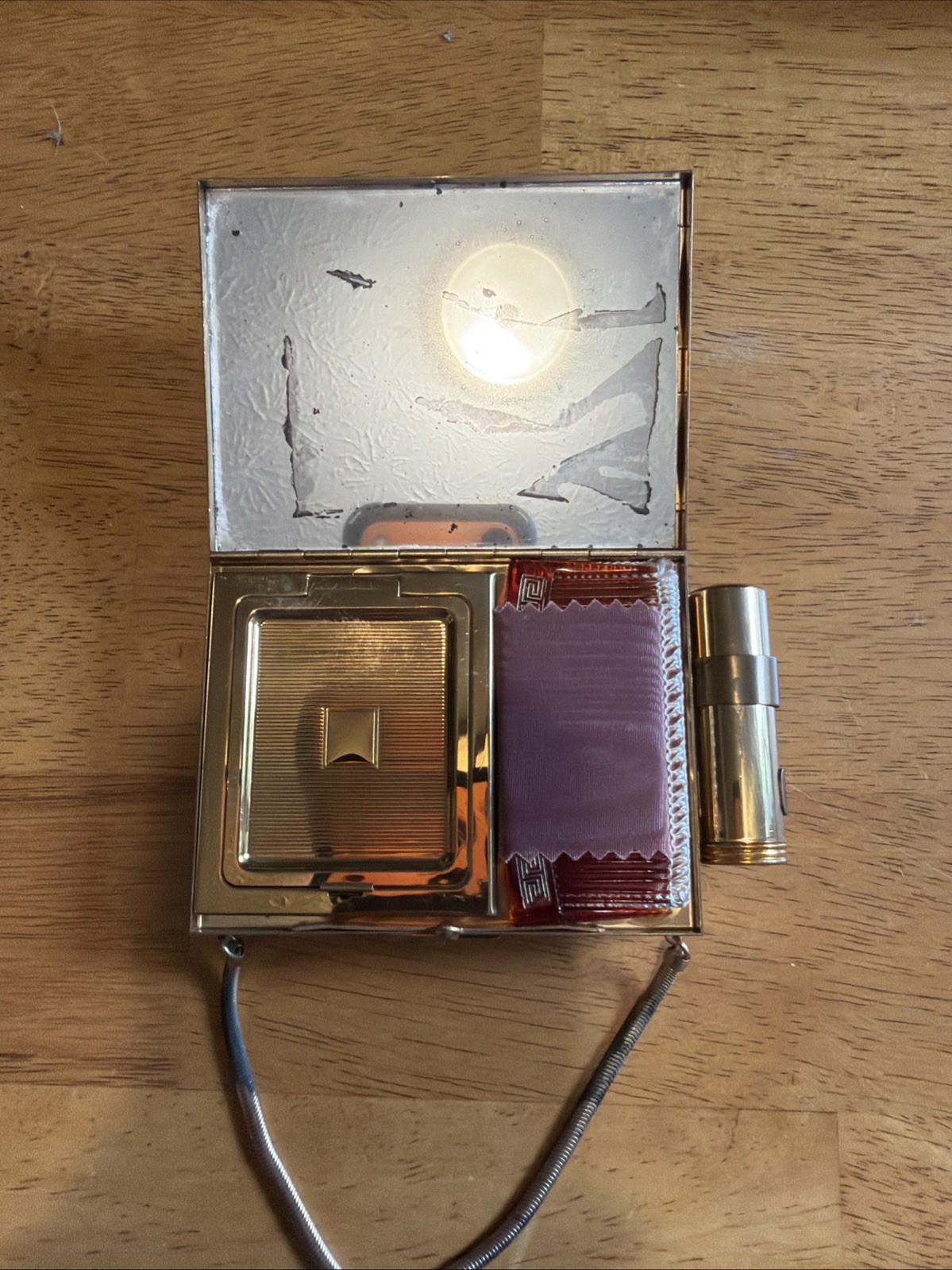 Vintage Metal Makeup Compact Mini Purse Retro Cig Holder