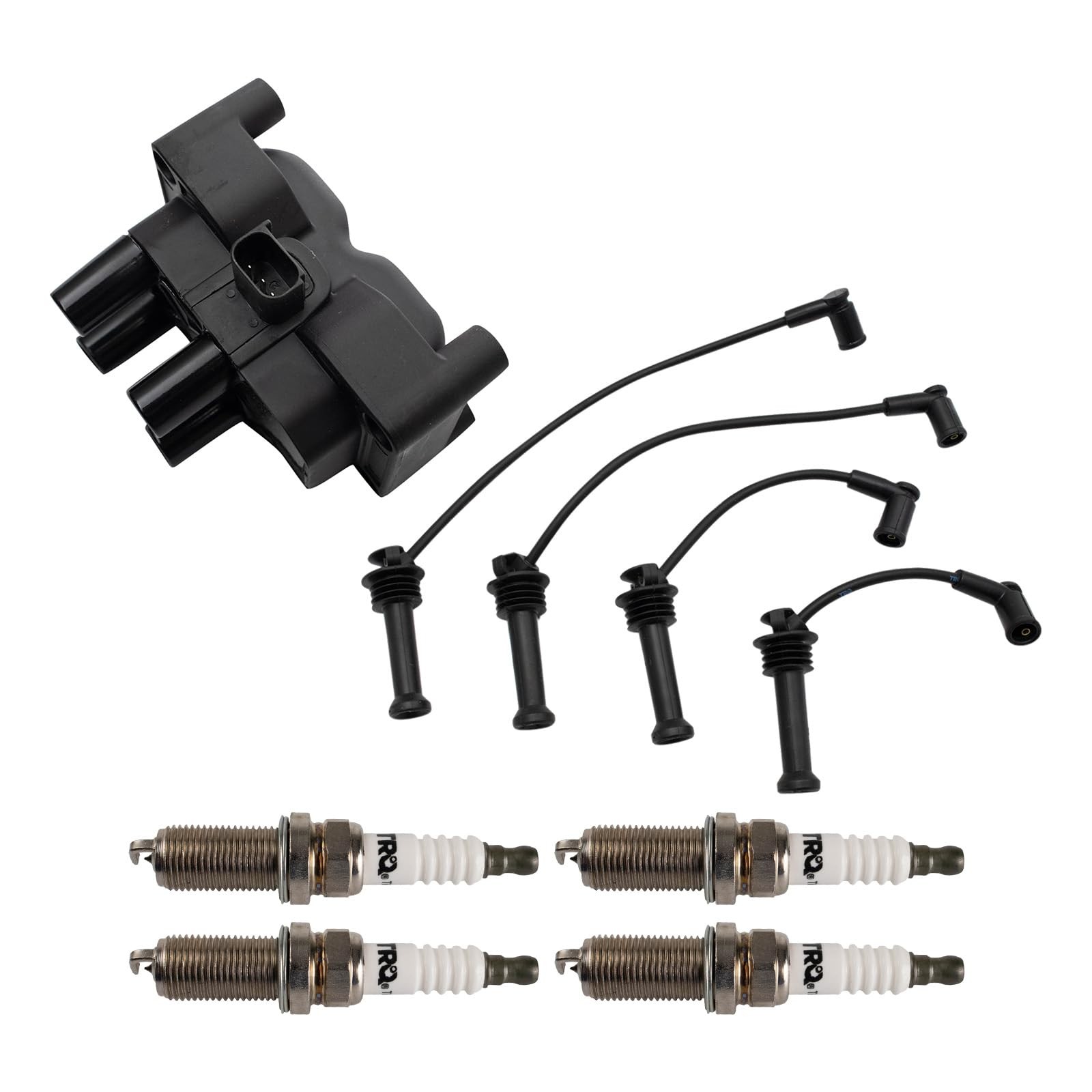 6 Piece Ignition Coil and Spark Plug Set for 2011-2013 Ford Fiesta
