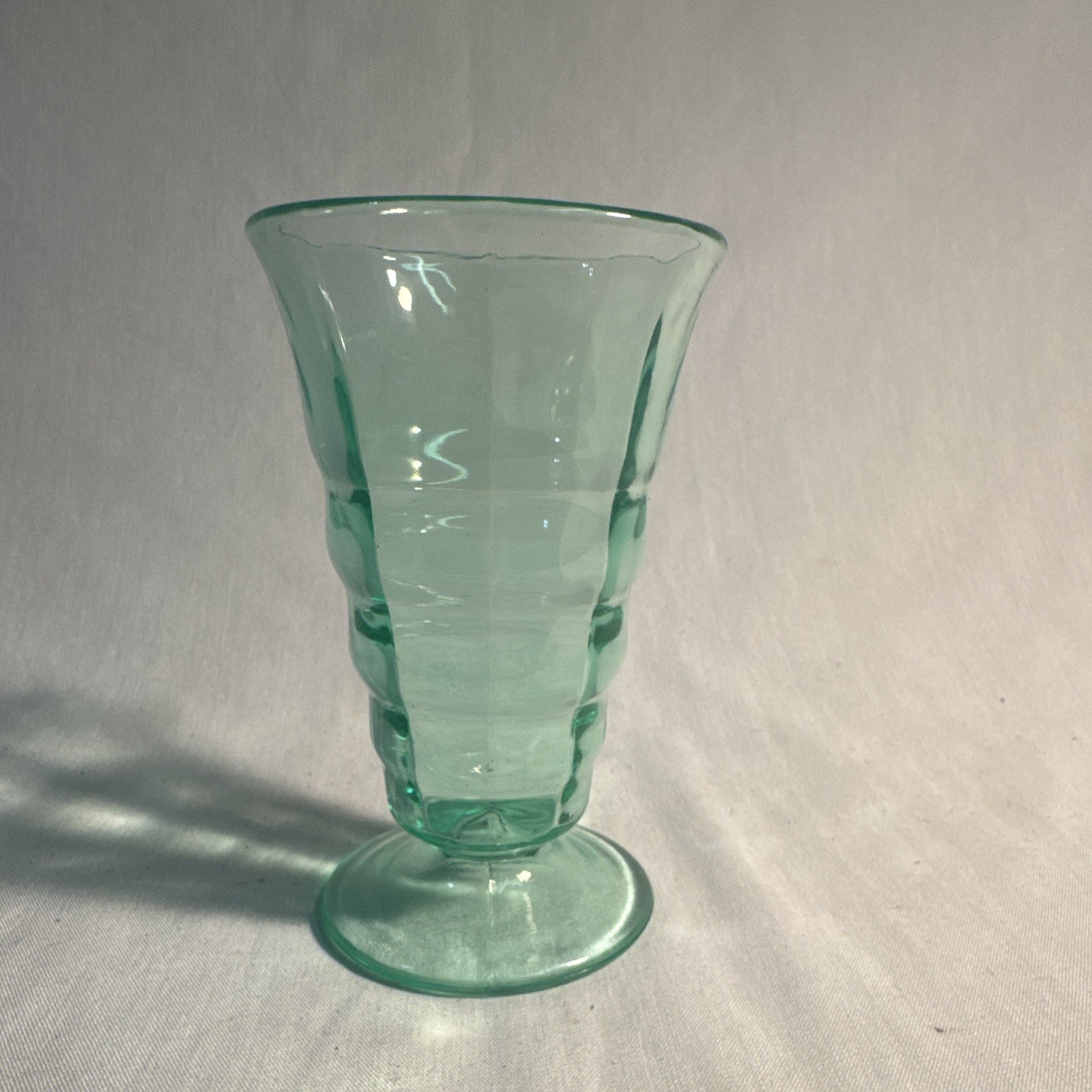 Vintage Green Depression Soda Fountain Malt Glass