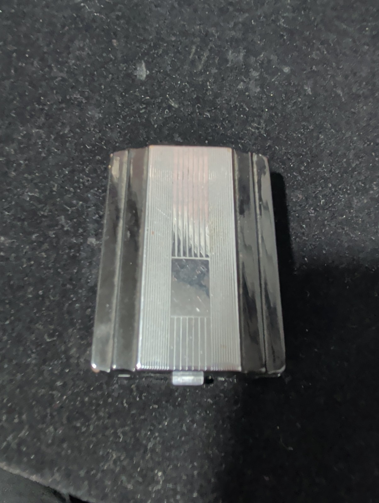 Vintage Pinaud Chrome Black And Silver Compact