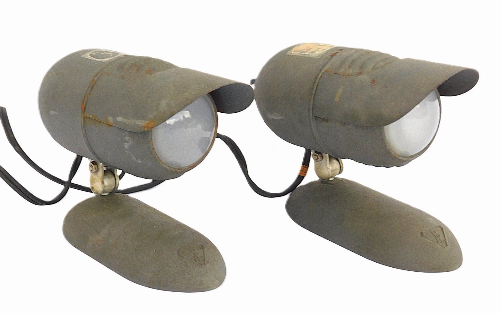 VTG Pair of Bausch & Lomb Art Deco Industrial Lamps, c. 1930s