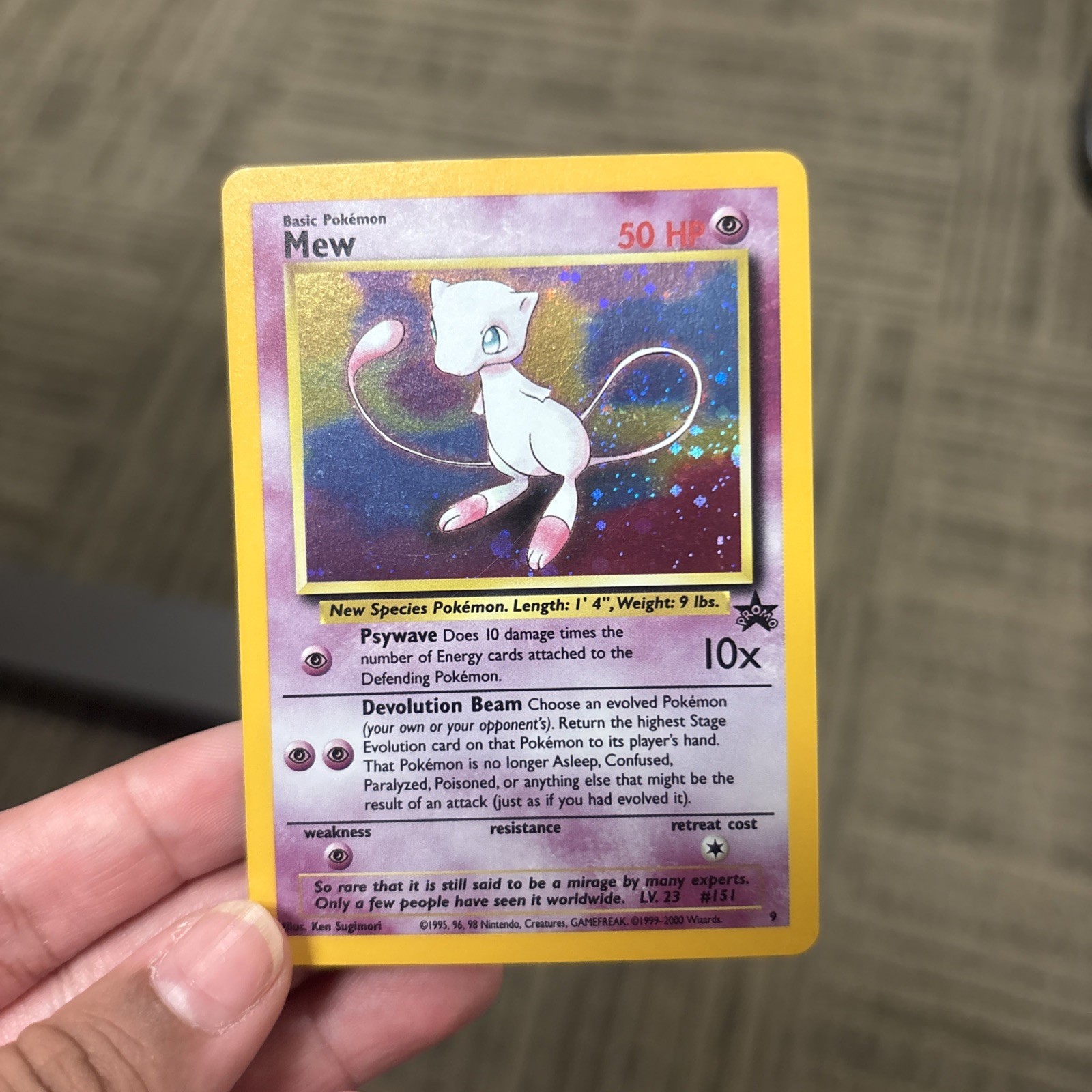 Pokémon 1999 Base Set Mew #151 Holo Card