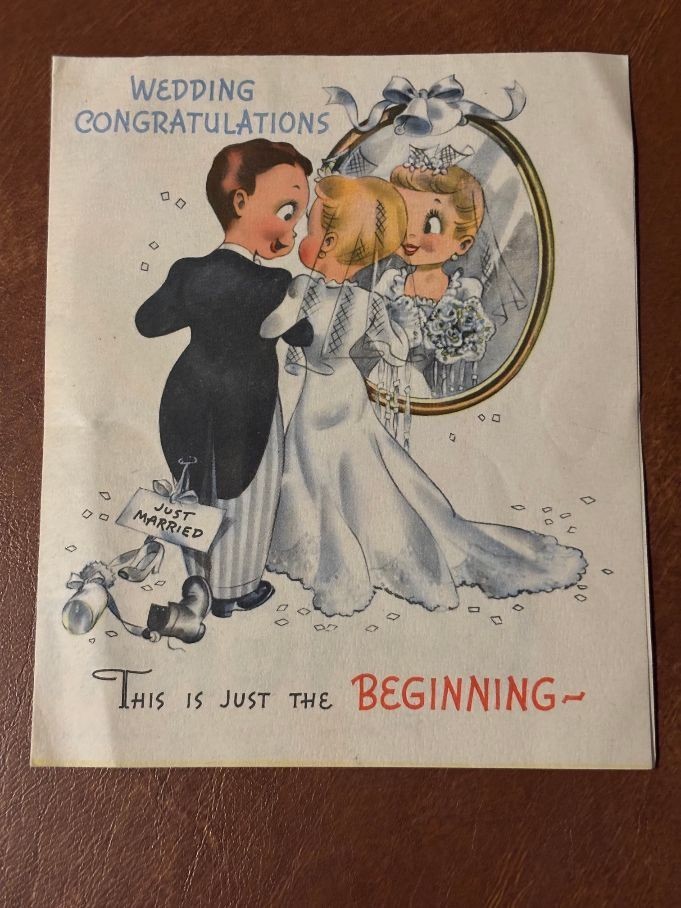 Vintage Wedding Card 1940\'s The Wishing Well