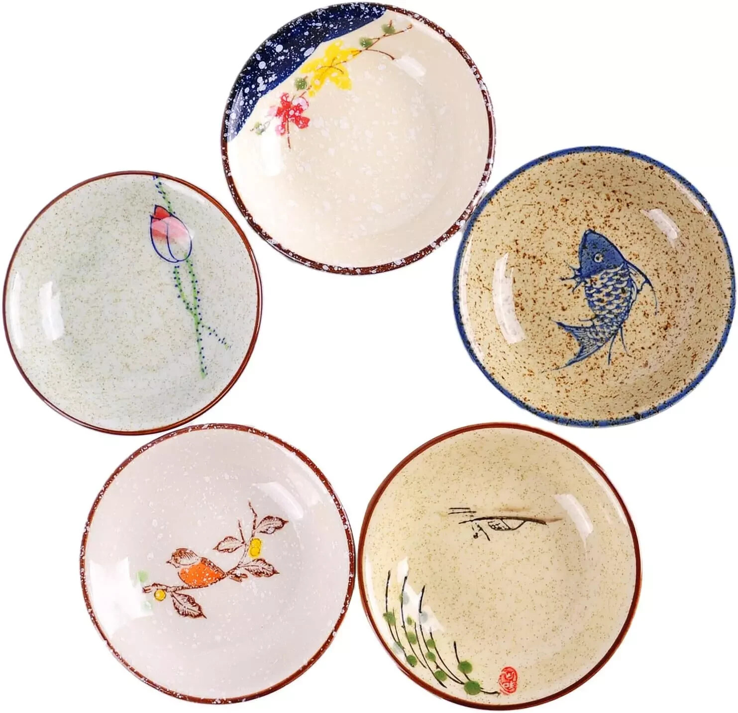 Japanese Retro Porcelain Side Dish Ceramic Side Dishes Bowl Seasoning Dishes Soy