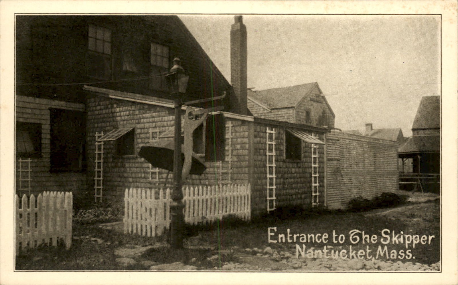 Nantucket MA Entrance to The Skipper c1900s-10s Vintage Postcard bhn