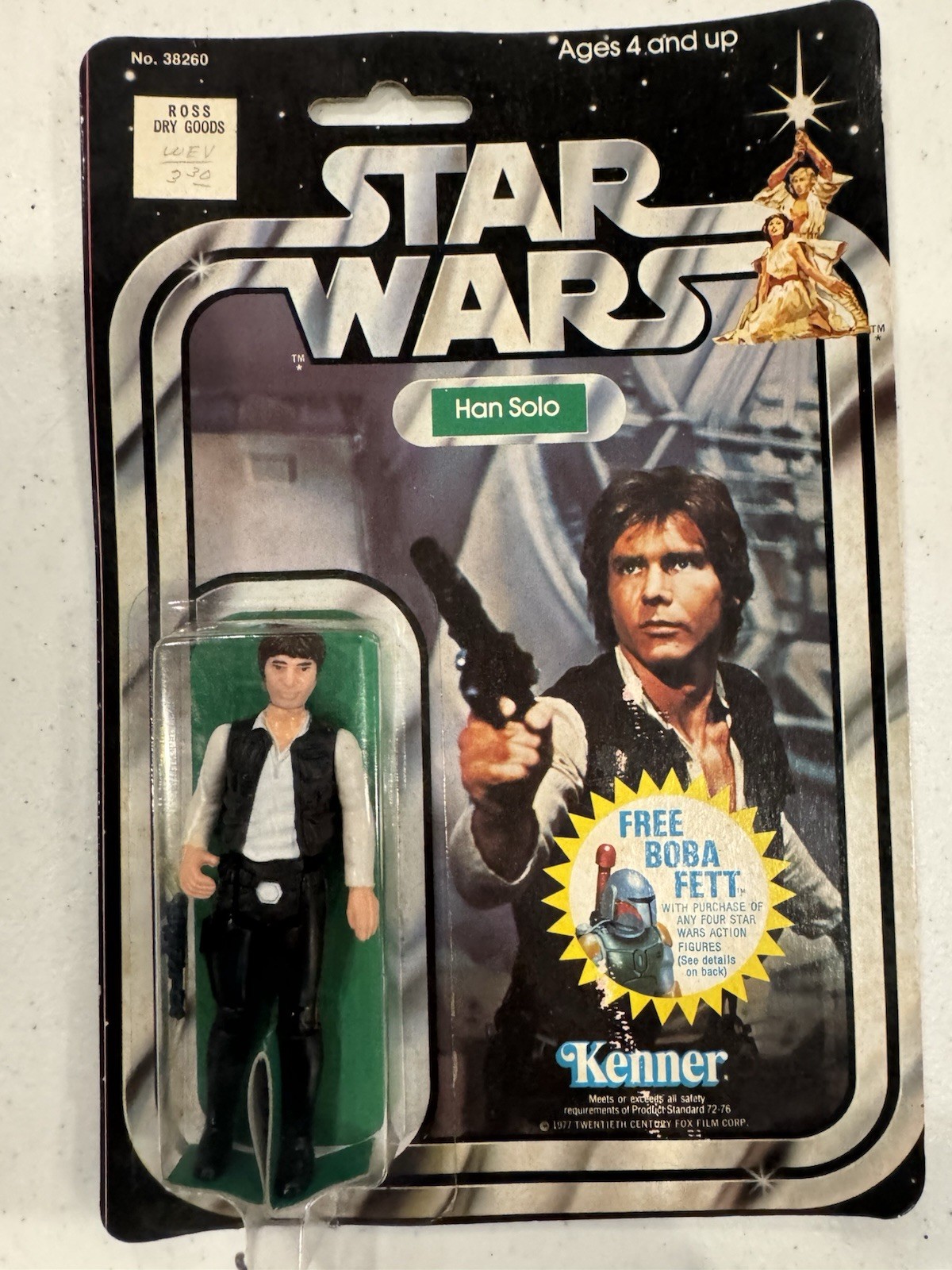 Vintage 1978 Kenner Star Wars Han Solo Action Figure