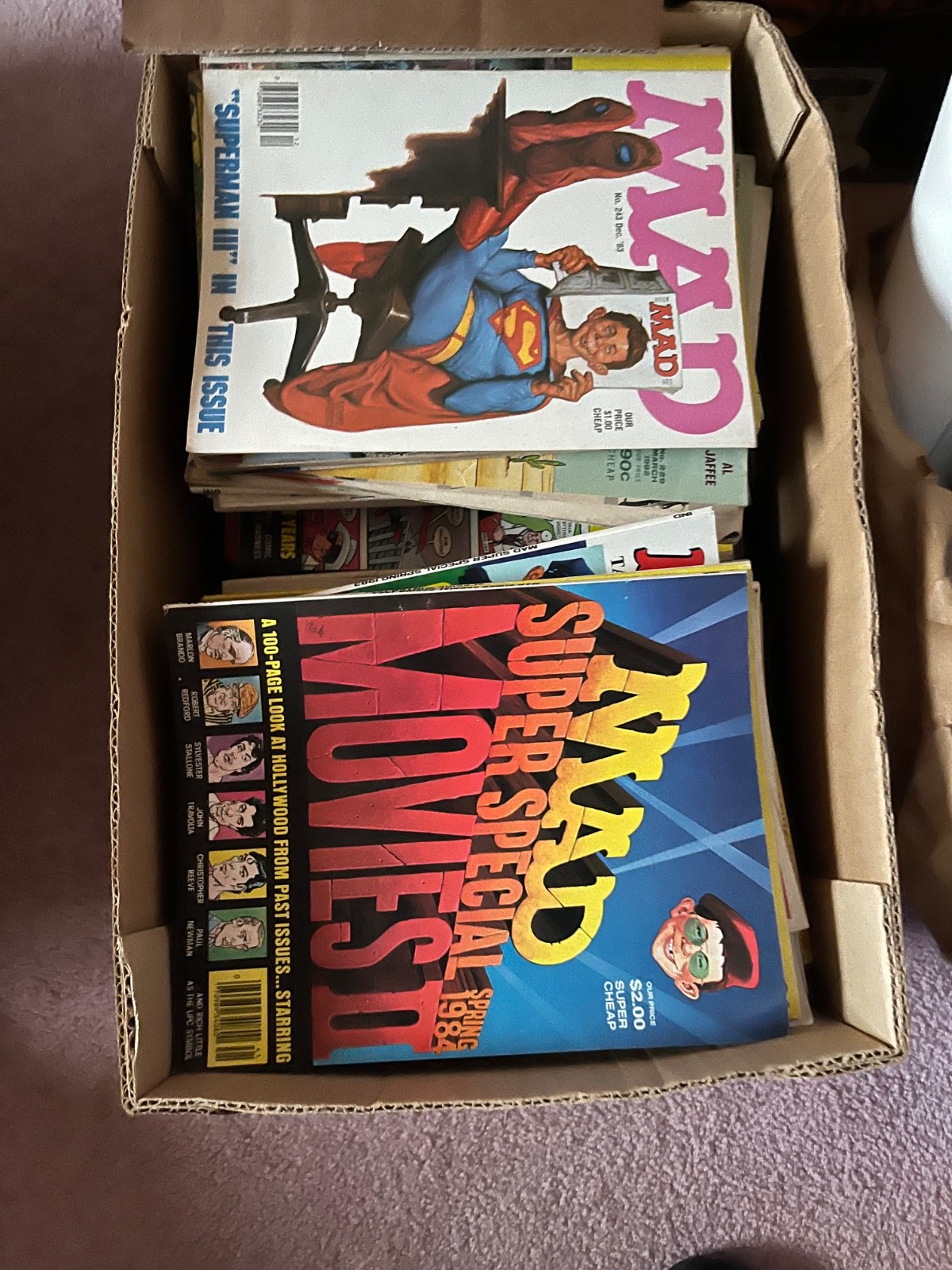 large mad magazine collection lot dating from 1970 and 80s