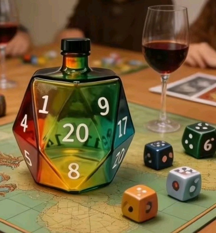 Dungeons and Dragon Dice Game 20sides Liquor Whiskey Decanter Bottle New Rare