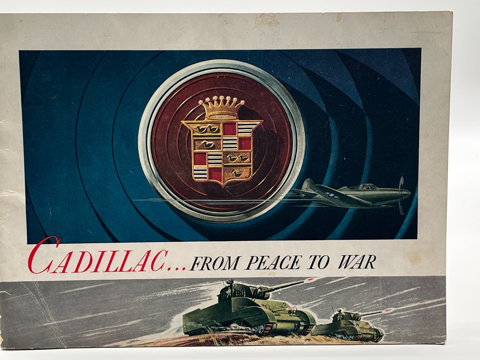 Vintage 1943 Cadillac From Peace to War WWII Brochure Booklet Tank Airplane Orig