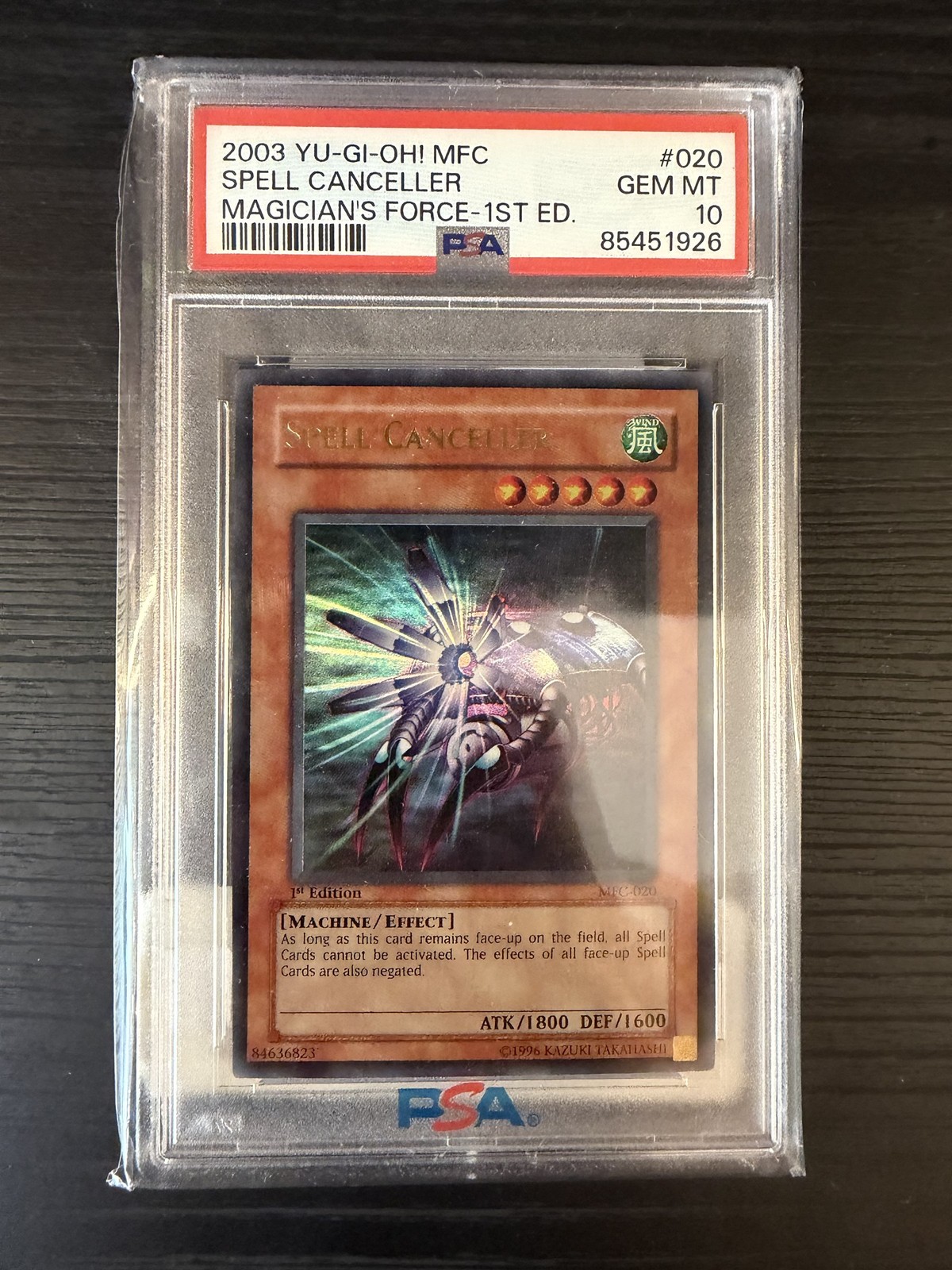 Yu-Gi-Oh Spell Canceller MFC-020 1st Edition PSA 10 GEM MINT