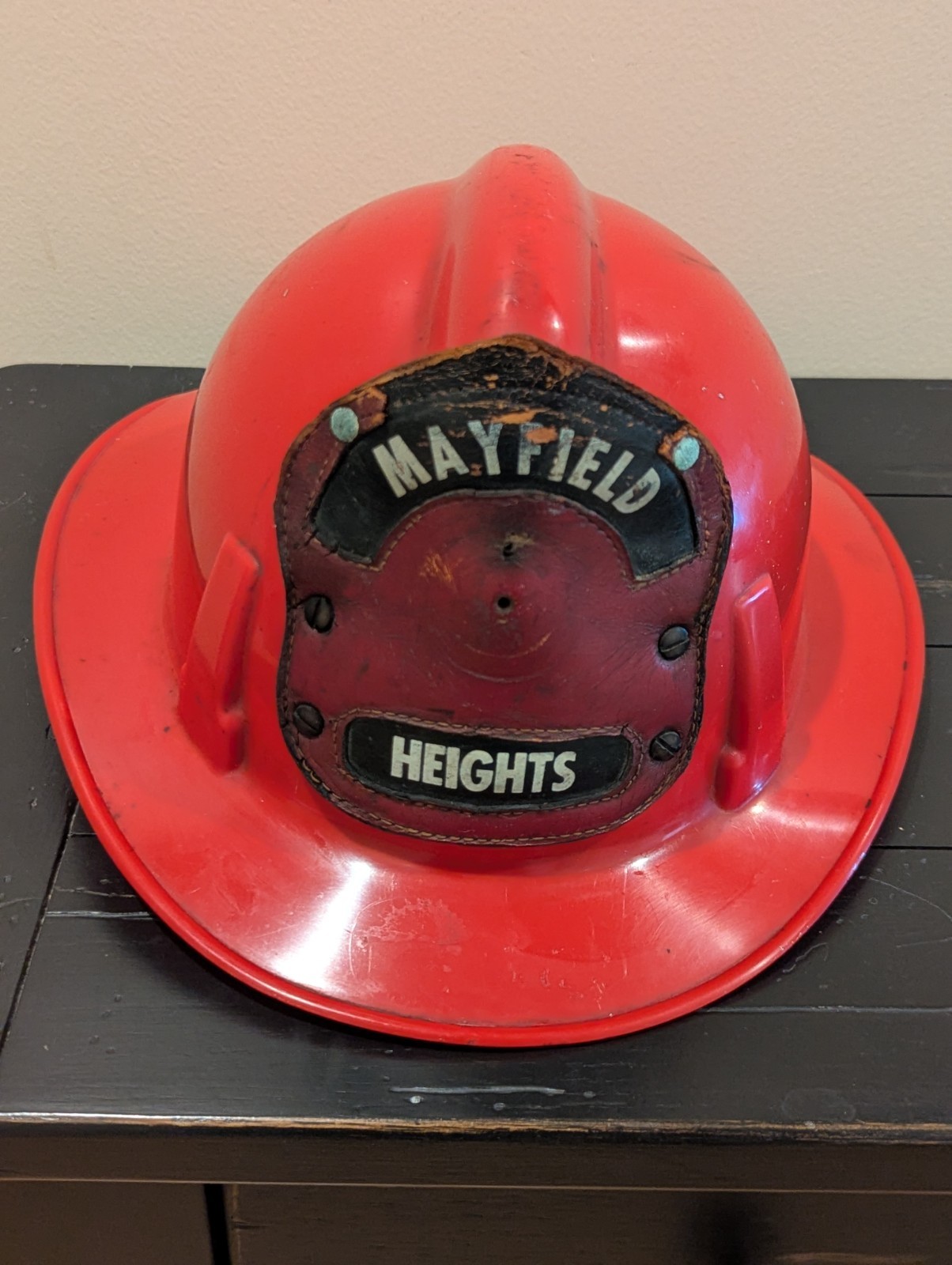Vintage MSA Firefighter Fire Helmet Mayfield Heights Ohio
