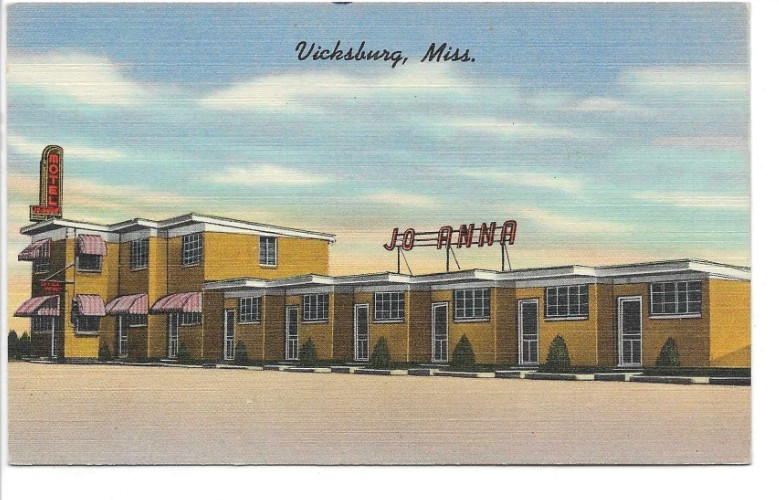 LINEN Postcard       MOTEL JO-ANNA     -  VICKSBURG, MISSISSIPPI