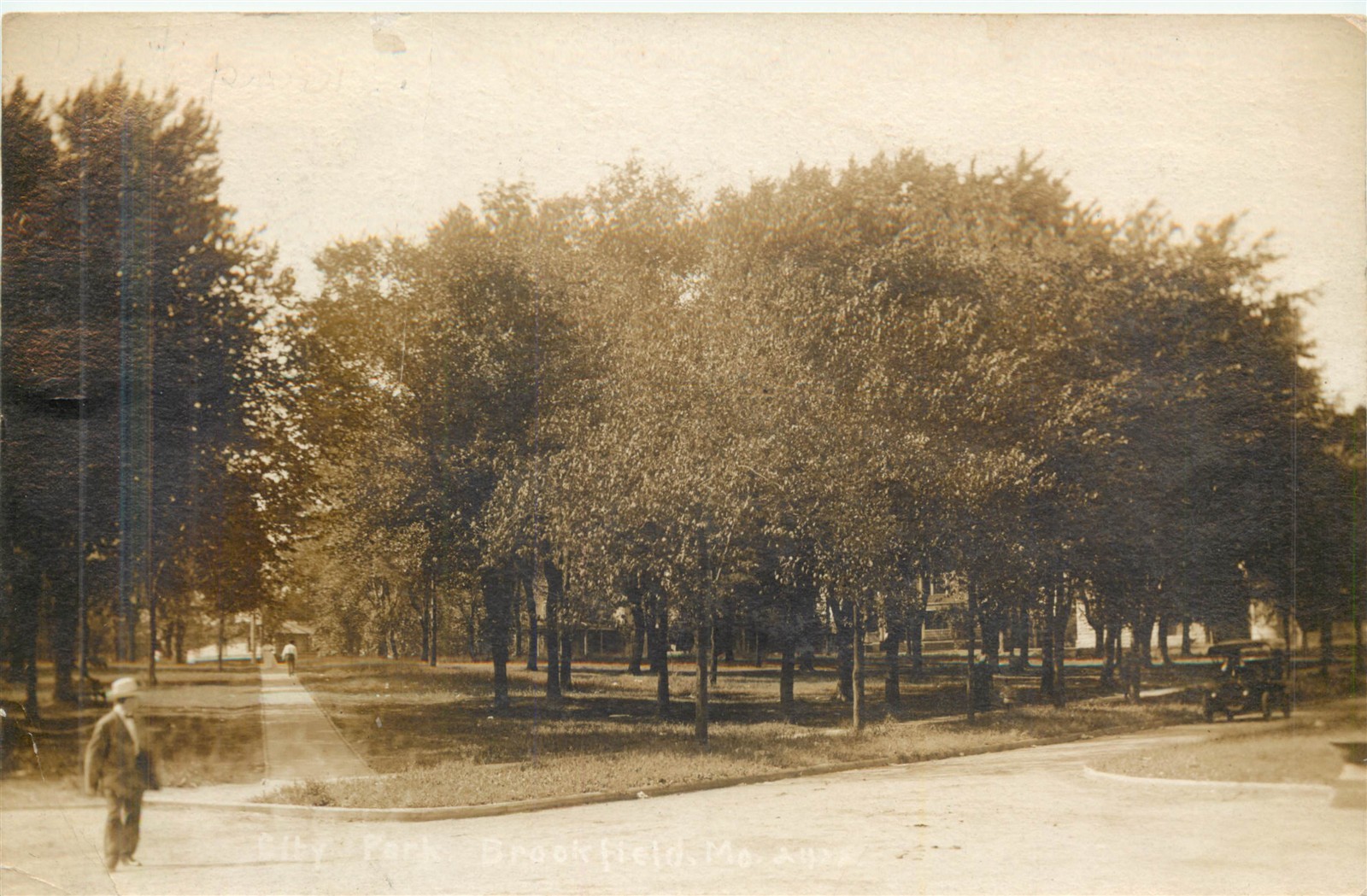 MO Missouri Brookfield City Park RPPC 1907 Real Photo Postcard